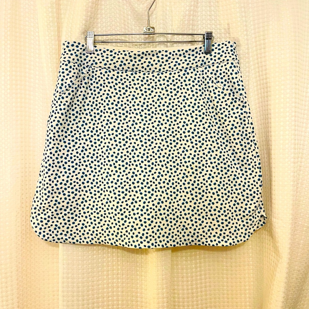 Peter Millar White and Blue Polka Dot Skirt